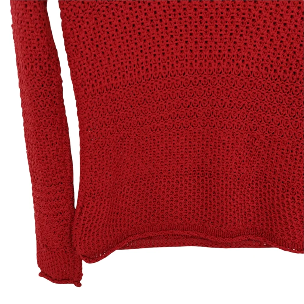 Silky Crochet Open Work Stitch Knit Top Sweater Pullover Jumper